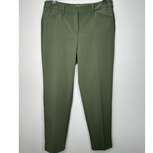 Nanette Lepore Olive Green Dress Pants Slash Pocket Trouser 10 - Picture 3 of 12